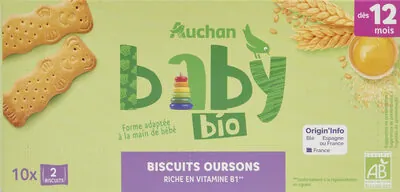 Auchan Baby Bio Biscuits oursons