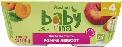 Auchan Purée de fruits pomme abricot