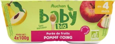 Auchan Purée de fruits POMME COING