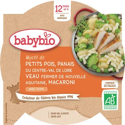 Babybio Assiette Petits Pois Veau Macaroni