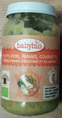 Babybio Petits pois, panais, courgette, veau fermier d'Aquitaine et du Limousin