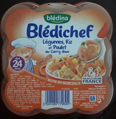 Blédina Blédichef Légumes, Riz et Poulet au Curry doux