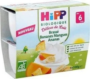 Hipp Brassé Bananes Mangues Ananas Hipp 4X100G +