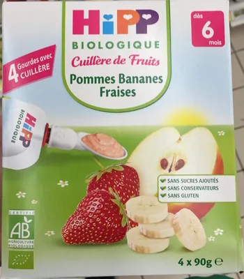 Hipp Cuillère de Fruits Pommes Bananes Fraises