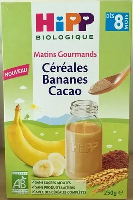Hipp Matins Gourmands Céréales Bananes Cacao
