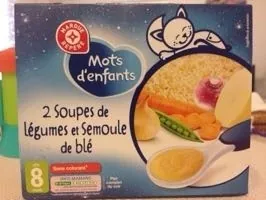 Marque Repère 2 Soupes de légumes et semoule de blé