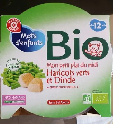 Marque Repère Mon petit plat du midi - Haricots Verts et Dinde avec Morceaux
