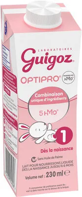 Nestlé GUIGOZ OPTIPRO 1 Lait infantile 1er âge Liquide 230ml dès la naissance