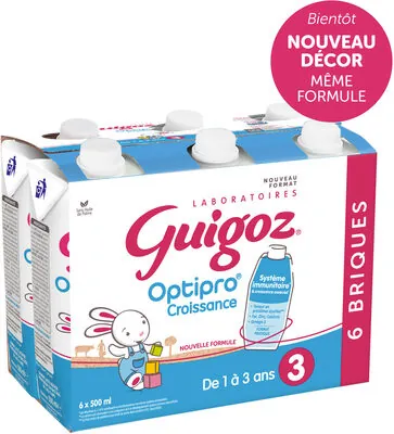 Nestlé GUIGOZ OPTIPRO 3 Croissance Liquide 6x500ml dès 1 an