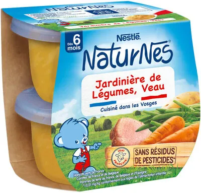 Nestlé NESTLE NATURNES Jardinière de légumes Veau-2x200g-Dès 6 mois
