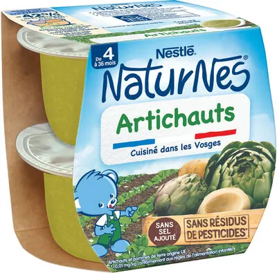 Nestlé NESTLE NATURNES Petits Pots Bébé Artichauts -2x130g -Dès 4/6 mois