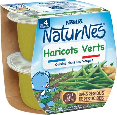 Nestlé NESTLE NATURNES Petits Pots Bébé Haricots Verts -2x130g -Dès 4/6 mois