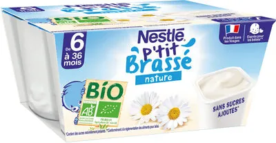 Nestlé NESTLE P'TIT BRASSE BIO Nature 4 x 90g - Dès 6 mois