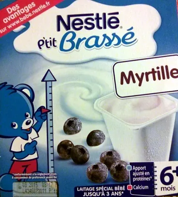 Nestlé P'tit brassé - Laitage spécial bébé Myrtille