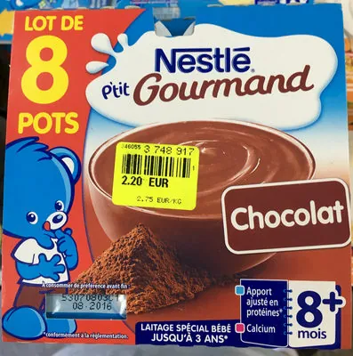 Nestlé P'tit Gourmand chocolat (lot de 8 pots)
