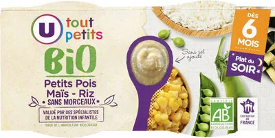 U Bols soir petits pois maïs riz sans morceaux U_TOUT_PETITS Bio