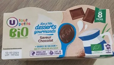 U Crème dessert Bébé chocolat, dès 8 mois - 4x100g
