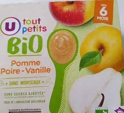 U Dessert bébé Pomme, poire & vanille, de 6 à 12 mois- 4x100g - Petits pots bébé