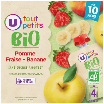 U Goûter bébé Pomme Fraise Banane, dès 12 mois - 4x90g