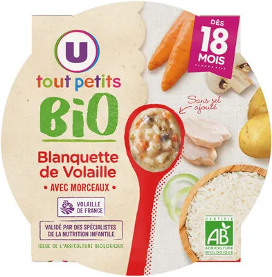 U Plat bébé du midi Blanquette de volaille, dès 18 mois - 260g - Repas bébé
