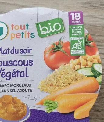 U Plat bébé du soir Couscous végétal, dès 18 mois - 260g - Repas bébé