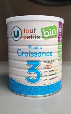 U Tout Petits Bio Lait en poudre croissance 3 bébé, dès 12 mois - 800g