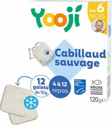 Yooji Hachés de cabillaud sauvage cuit et surgelé pour bébé dès 6 mois