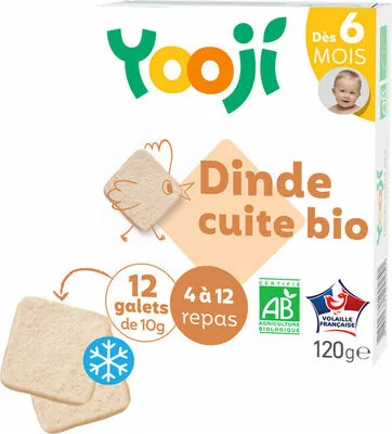 Yooji Hachés de dinde bio cuite et surgelée pour bébé dès 6 mois