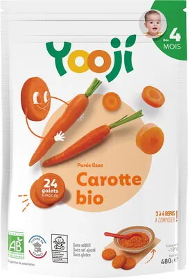 Yooji Purée surgelée de carotte bio lisse pour bébé dès 4 mois